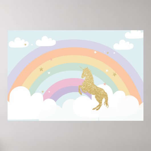 MAGICAL UNICORN BIRTHDAY PARTY BACKDROP POSTER (Voorkant)