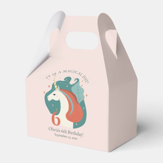 Magical Unicorn Birthday Party Bedankdoosjes (Achterkant)