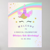 Magical Unicorn Birthday Party for Girl Poster (Voorkant)