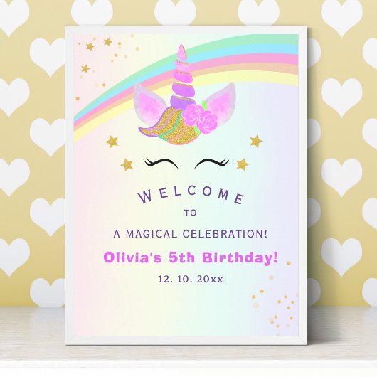 Magical Unicorn Birthday Party for Girl Poster
