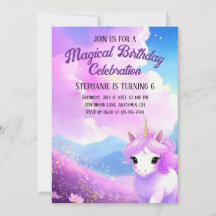 Magical Unicorn Birthday Party Invitation