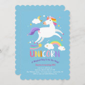 Magical Unicorn Birthday Party Invitation Kaart (Voorkant / Achterkant)