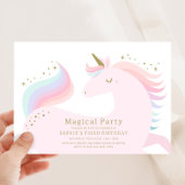 Magical Unicorn Birthday Party Invitation Kaart