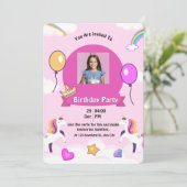 Magical Unicorn Birthday Party Kaart (Staand voorkant)