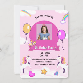 Magical Unicorn Birthday Party Kaart