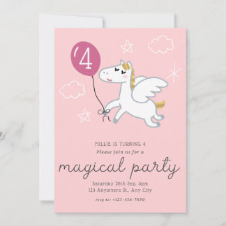 Magical Unicorn Birthday Party Kaart