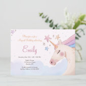 Magical Unicorn Birthday Party Kaart (Staand voorkant)