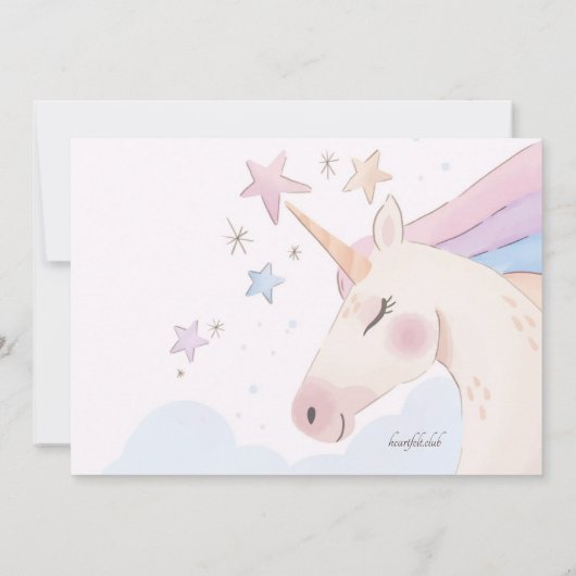 Magical Unicorn Birthday Party Kaart (Achterkant)