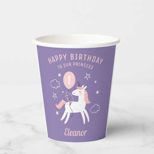 Magical Unicorn Birthday Party Papieren Bekers (Voorkant)