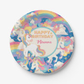 Magical Unicorn Birthday Party Papieren Bordje (Voorkant)