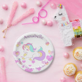 Magical Unicorn Birthday party Papieren Bordje (Feest)