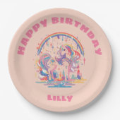 Magical Unicorn Birthday Party Papieren Bordje (Voorkant)