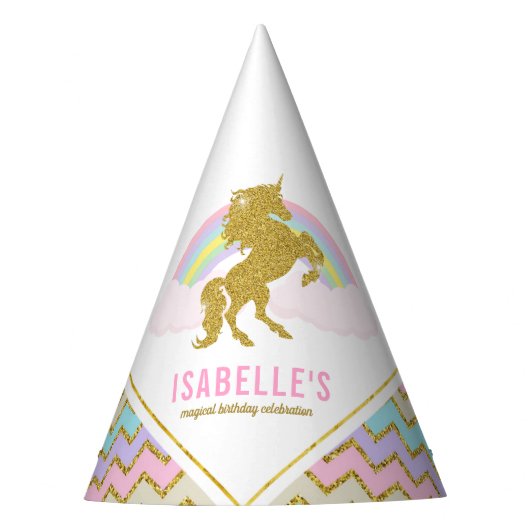 Magical Unicorn Birthday Party Pet Feesthoedjes (Voorkant)