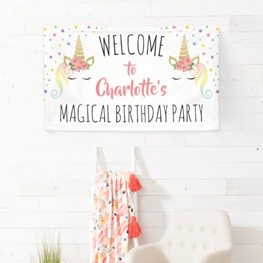Magical Unicorn Birthday Party Spandoek (Insitu)