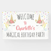 Magical Unicorn Birthday Party Spandoek (Horizontaal)