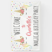 Magical Unicorn Birthday Party Spandoek (Verticaal)