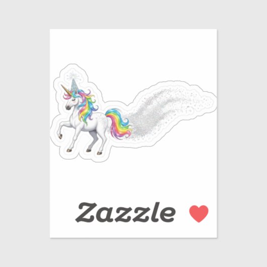 Magical Unicorn Birthday Party Sticker (Vel)