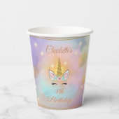 Magical Unicorn Birthday Personalized Papieren Bekers (Achterkant)