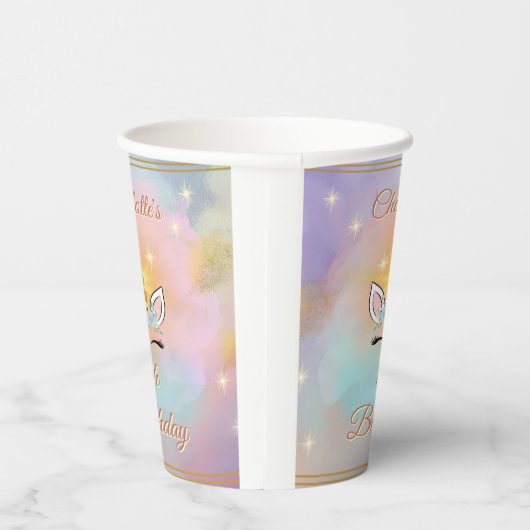 Magical Unicorn Birthday Personalized Papieren Bekers (Rechts)