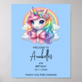 Magical Unicorn Birthday Poster | Welcome Sign