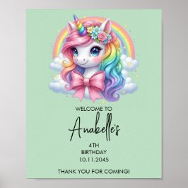 Magical Unicorn Birthday Poster | Welcome Sign