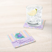 Magical Unicorn Chevron Pastel Kids Birthday Party Kartonnen Onderzetters (Insitu)