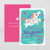 Magical Unicorn Classroom Valentijnsdag Kaart (Voorkant / Achterkant)