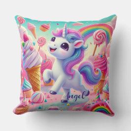 Magical Unicorn, Cupcakes, & Rainbow Kussen