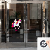 Magical Unicorn Custom Name of Text Raamsticker (Kantoordeur)