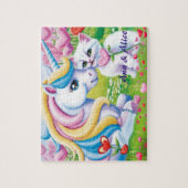 Magical Unicorn & Cute Kitten Love Art Legpuzzel (Verticaal)