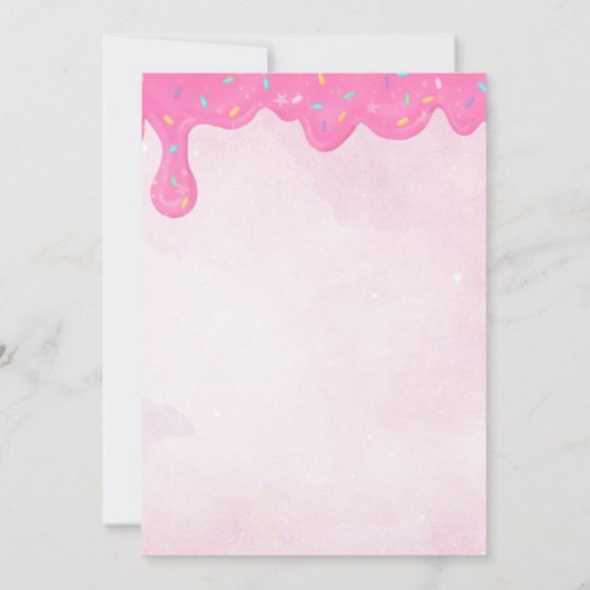 Magical Unicorn Donut Sweet Birthday Invitation Kaart (Achterkant)