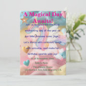 Magical Unicorn Dream Birthday Invitation  Kaart (Staand voorkant)