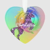 Magical Unicorn Editable Name Cute Girly Ornament (voorkant)