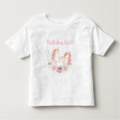 Magical Unicorn Flower wreate Birthday party Kinder Shirts (Voorkant)
