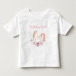 Magical Unicorn Flower wreate Birthday party Kinder Shirts