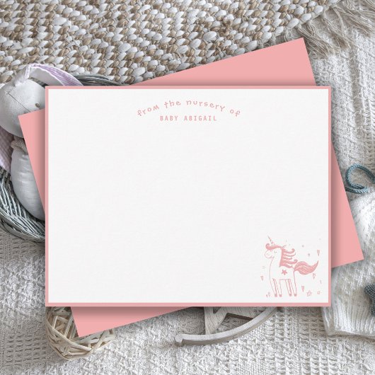 Magical Unicorn from the Nursery of Baby Girl Notitiekaartje