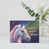 Magical Unicorn Girly Birthday Briefkaart (Staand voorkant)