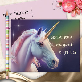 Magical Unicorn Girly Birthday Briefkaart