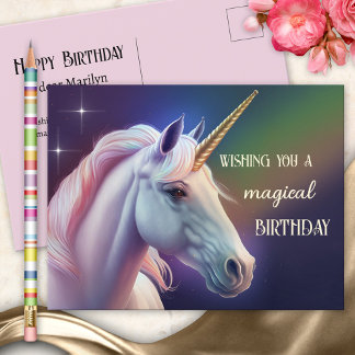 Magical Unicorn Girly Birthday Briefkaart