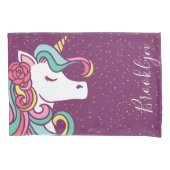 Magical Unicorn Gold Glitter Girly Kussensloop (Voorkant)