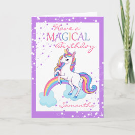 Magical Unicorn Happy Birthday Paars Kaart
