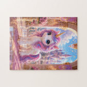 Magical Unicorn in a Fairytale Castle Jigsaw Puzzl Legpuzzel (Horizontaal)