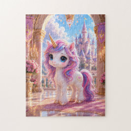 Magical Unicorn in a Fairytale Castle Jigsaw Puzzl Legpuzzel