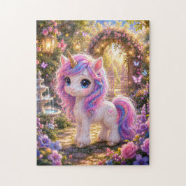 Magical Unicorn in an Enchanted Garden Jigsaw Puzz Legpuzzel