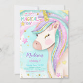 Magical Unicorn Invitation Kaart (Voorkant)