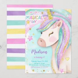Magical Unicorn Invitation Kaart