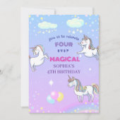 Magical Unicorn Invitation Kaart (Voorkant)