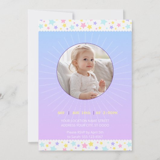 Magical Unicorn Invitation Kaart (Achterkant)