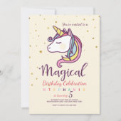 Magical Unicorn Invitation Kaart (Voorkant)
