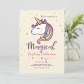 Magical Unicorn Invitation Kaart (Staand voorkant)